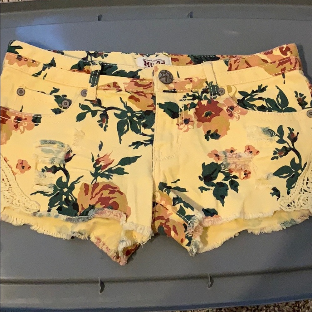 Floral Denim Shorts